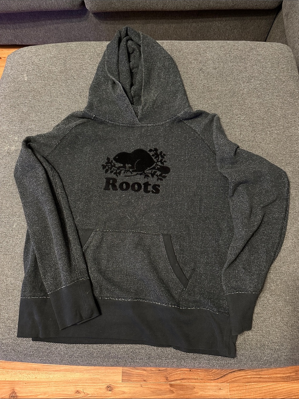 Roots Charcoal Black Hooded Sweatshirt
